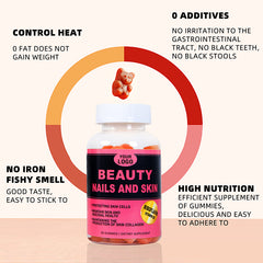 Vegan Collagen Jelly Gummies | Nourish Skin, Hair Nails | Boost Immunity Digestion | With Vitamins D3, A, C, E, B6, B12, Folate Zinc